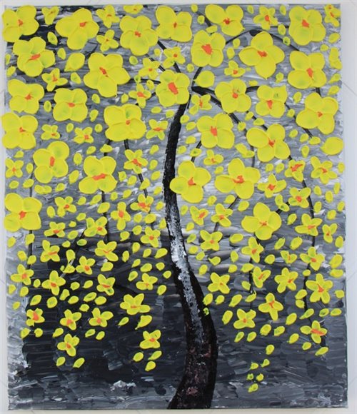 Maleri med gule blomster